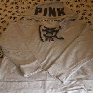 🔥SOLD🔥 VS Pink Lace Up Hoodie